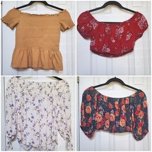 American Eagle Bundle of Floral Crop tops and Blouses